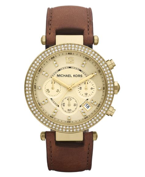 michael kors chocolate parker watch